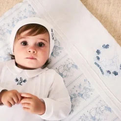 Peter Rabbit™ by Childrensalon Blankets & Shawls*White Padded Linen & Cotton Blanket (97cm)