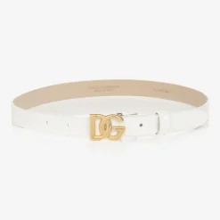 Dolce amp; Gabbana Clothing Accessories|Clothing Accessories*White Patent Leather DG Logo Belt