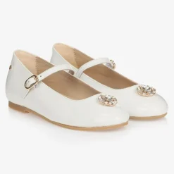 Manuela de Juan Traditional Shoes*Patent Leather Pumps White