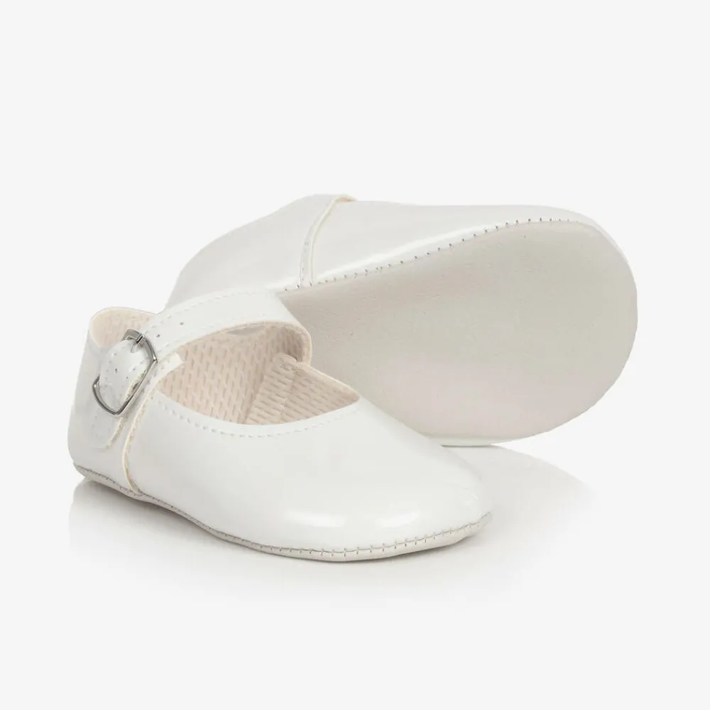 Early Days Pre Walkers|Pre Walkers*White Patent Pre-Walker Shoes