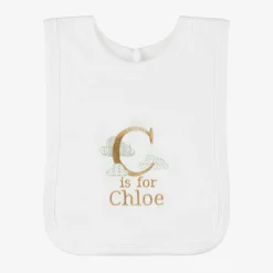 Paint My Dreams Gifts*White Personalised 'C' Initial Bib