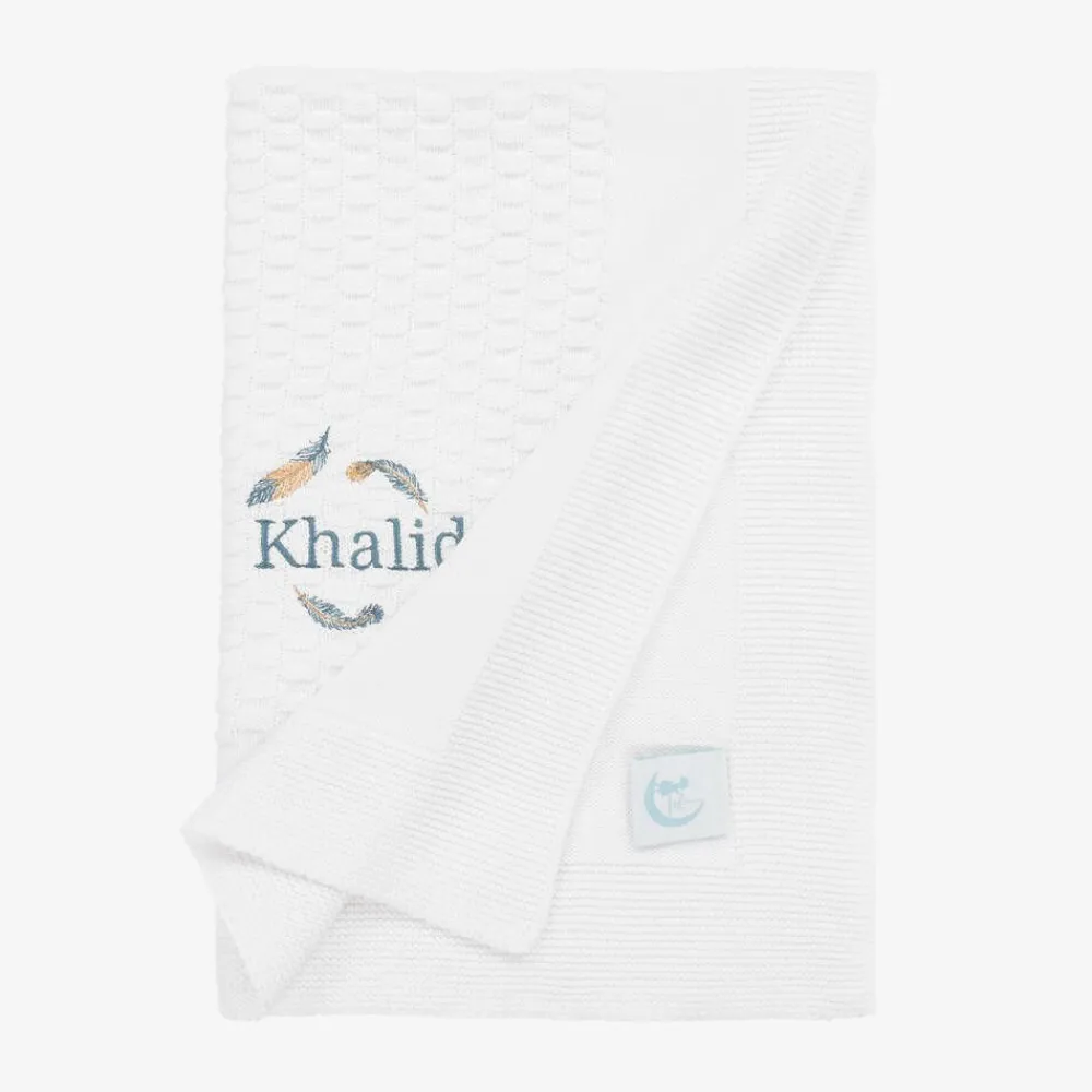 Paint My Dreams Gifts*White Personalised Cotton Blanket (88cm)