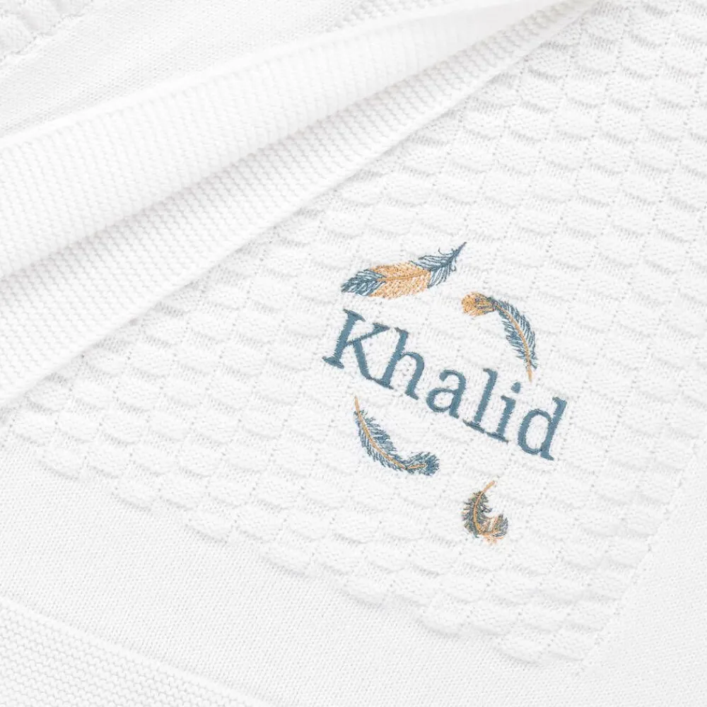 Paint My Dreams Gifts*White Personalised Cotton Blanket (88cm)