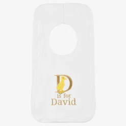Paint My Dreams Gifts*White Personalised 'D' Initial Bib