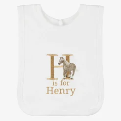 Paint My Dreams Gifts*White Personalised 'H' Initial Bib
