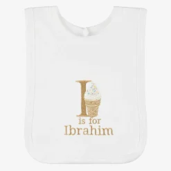 Paint My Dreams Gifts*White Personalised 'I' Initial Bib