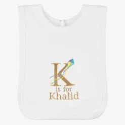 Paint My Dreams Gifts*White Personalised 'K' Initial Bib