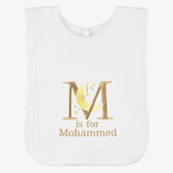 Paint My Dreams Gifts*White Personalised 'M' Initial Bib