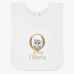 Paint My Dreams Gifts*White Personalised 'O' Initial Bib