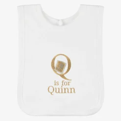 Paint My Dreams Gifts*White Personalised 'Q' Initial Bib