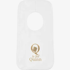 Paint My Dreams Gifts*White Personalised 'Q' Initial Bib