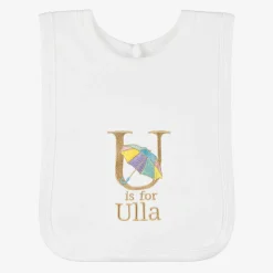 Paint My Dreams Gifts*White Personalised 'U' Initial Bib