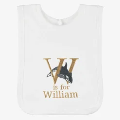 Paint My Dreams Gifts*White Personalised 'W' Initial Bib