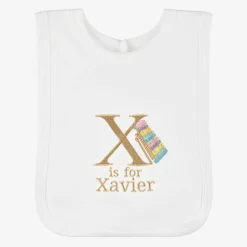 Paint My Dreams Gifts*White Personalised 'X' Initial Bib