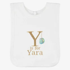 Paint My Dreams Gifts*White Personalised 'Y' Initial Bib