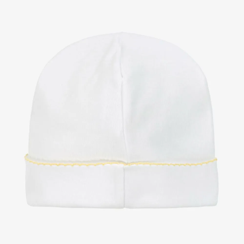 Kissy Kissy Hats|Hats*White Pima Cotton Bee Hive Baby Hat
