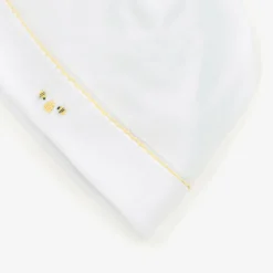 Kissy Kissy Hats|Hats*White Pima Cotton Bee Hive Baby Hat