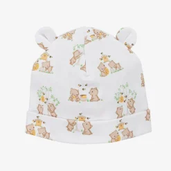 Kissy Kissy Hats|Hats*White Pima Cotton Honey Bear Cubs Hat