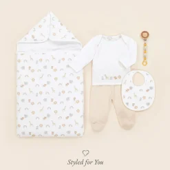 Kissy Kissy Nests*White Pima Cotton Safari Squad Nest