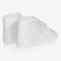 Early Days Pre Walkers|Pre Walkers*White Silk Pre-Walker Shoes