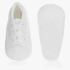 Early Days Pre Walkers|Pre Walkers*White Silk Pre-Walker Shoes