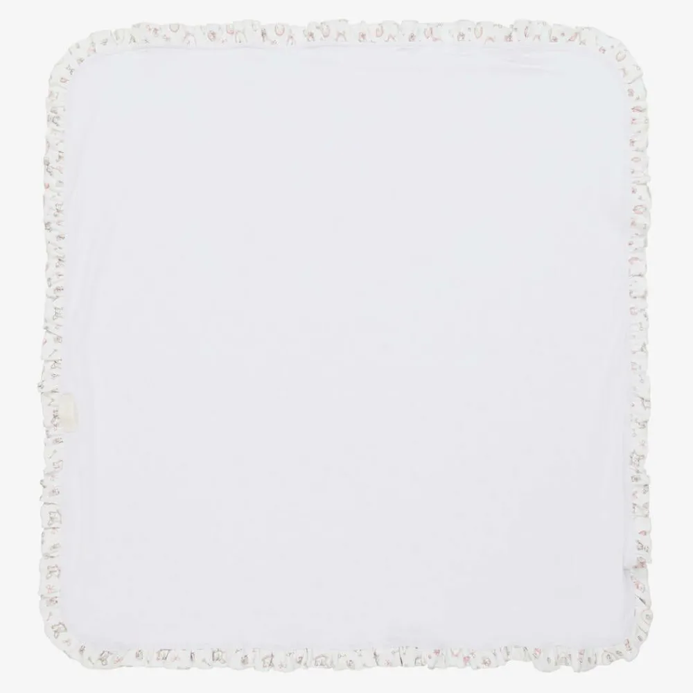 My Little Pie Gifts*White Supima Cotton Delicate Pink Blanket (80cm)