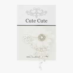 Cute Cute Hair Accessories*White Swarovski Hairclip (6cm)