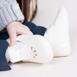 Early Days Traditional Shoes|First Walkers*White T-Bar Shoes