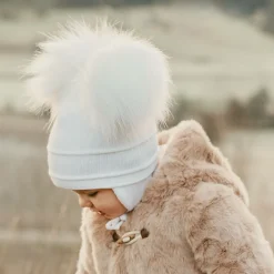 Sätila of Sweden Hats*White Tindra Double Pom-Pom Hat