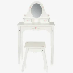 Bigjigs Toys|Gifts*White Wooden Dressing Table & Stool Set (95cm)