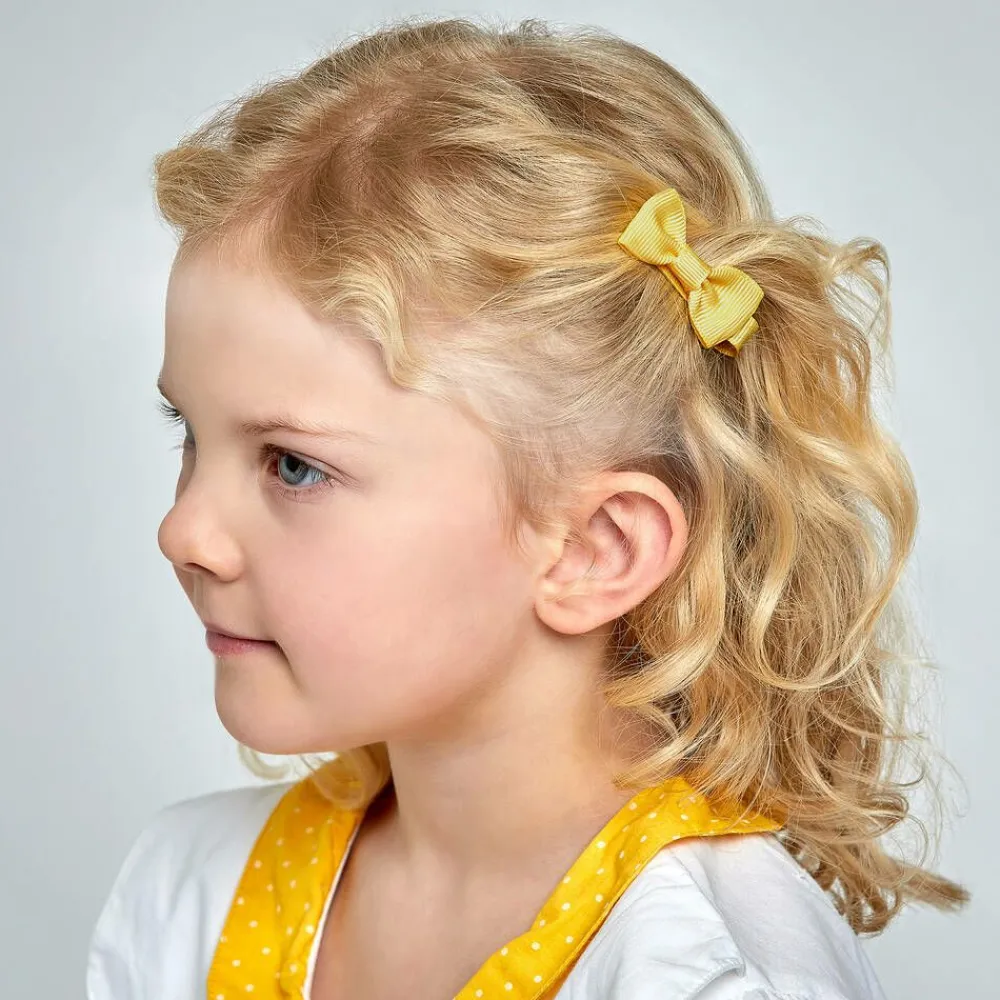 Peach Ribbons Hair Accessories*Yellow Bow Hair Clip (5cm)