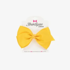 Bowtique London Hair Accessories*Yellow Bow Hair Clip (10cm) Yellowgold