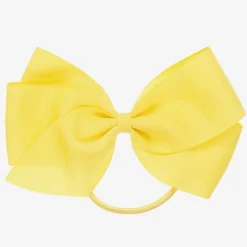 Peach Ribbons Hair Accessories*Yellow Bow Hair Elastic (12cm)