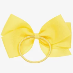 Peach Ribbons Hair Accessories*Yellow Bow Hair Elastic (12cm)