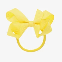Peach Ribbons Hair Accessories*Yellow Bow Hair Elastic (7cm)