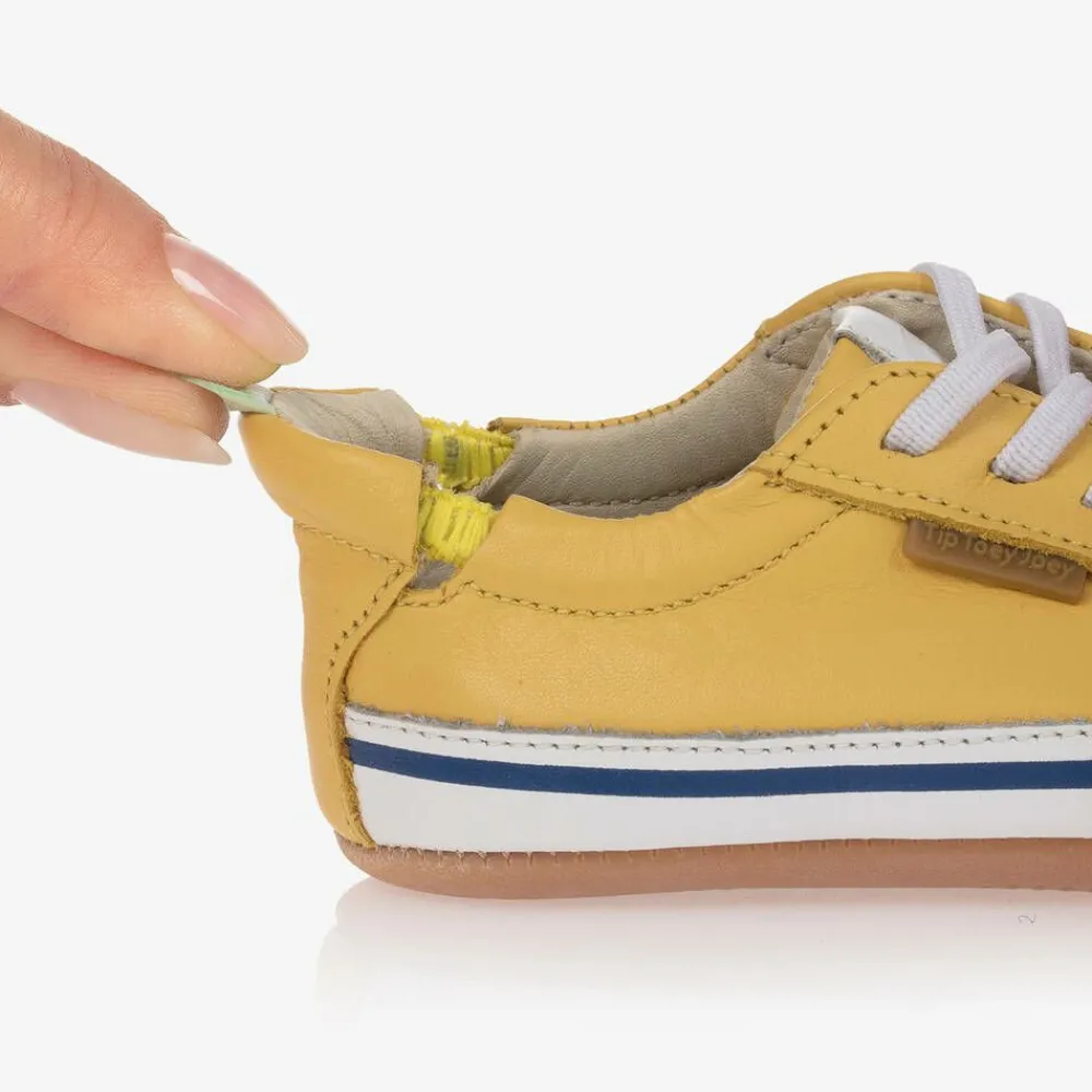 Tip Toey Joey First Walkers|First Walkers*Yellow Leather First Walker Trainers