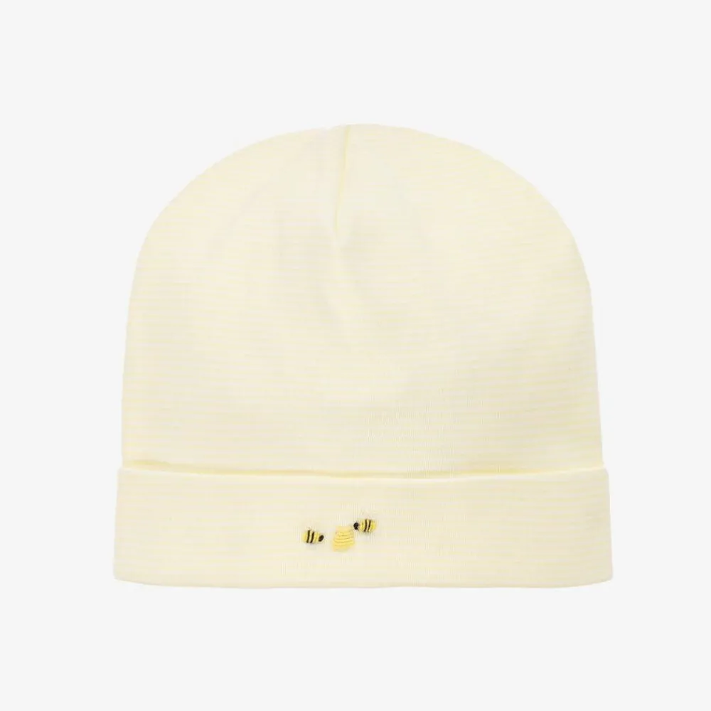 Kissy Kissy Hats|Hats*Yellow Striped Pima Cotton Bee Hive Baby Hat